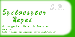 szilveszter mezei business card